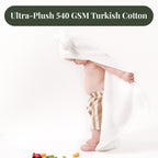 Bunnyjik cotton hooded baby towel, 540gsm plush Turkish cotton
