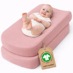 Bunnyjik organic cotton changing pad cover in Dusty Rose — GOTS-certified Aegean cotton