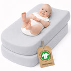 Bunnyjik organic cotton changing pad cover in Grey — GOTS-certified Aegean cotton
