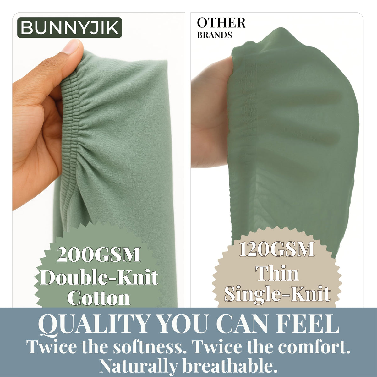 Bunnyjik organic cotton changing pad cover — GOTS-certified Aegean Turkish cotton