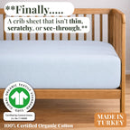 Bunnyjik organic cotton crib sheet — GOTS-certified Aegean Turkish cotton