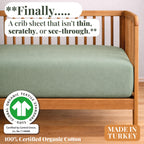 Bunnyjik organic cotton crib sheet — GOTS-certified Aegean Turkish cotton