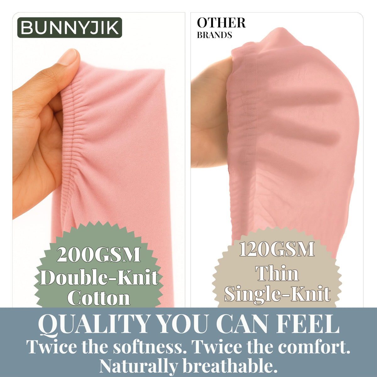 Bunnyjik organic cotton changing pad cover — GOTS-certified Aegean Turkish cotton