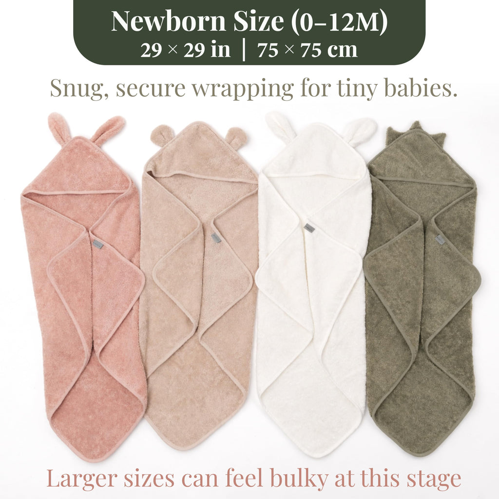 Bunnyjik cotton hooded baby towel, 540gsm plush Turkish cotton