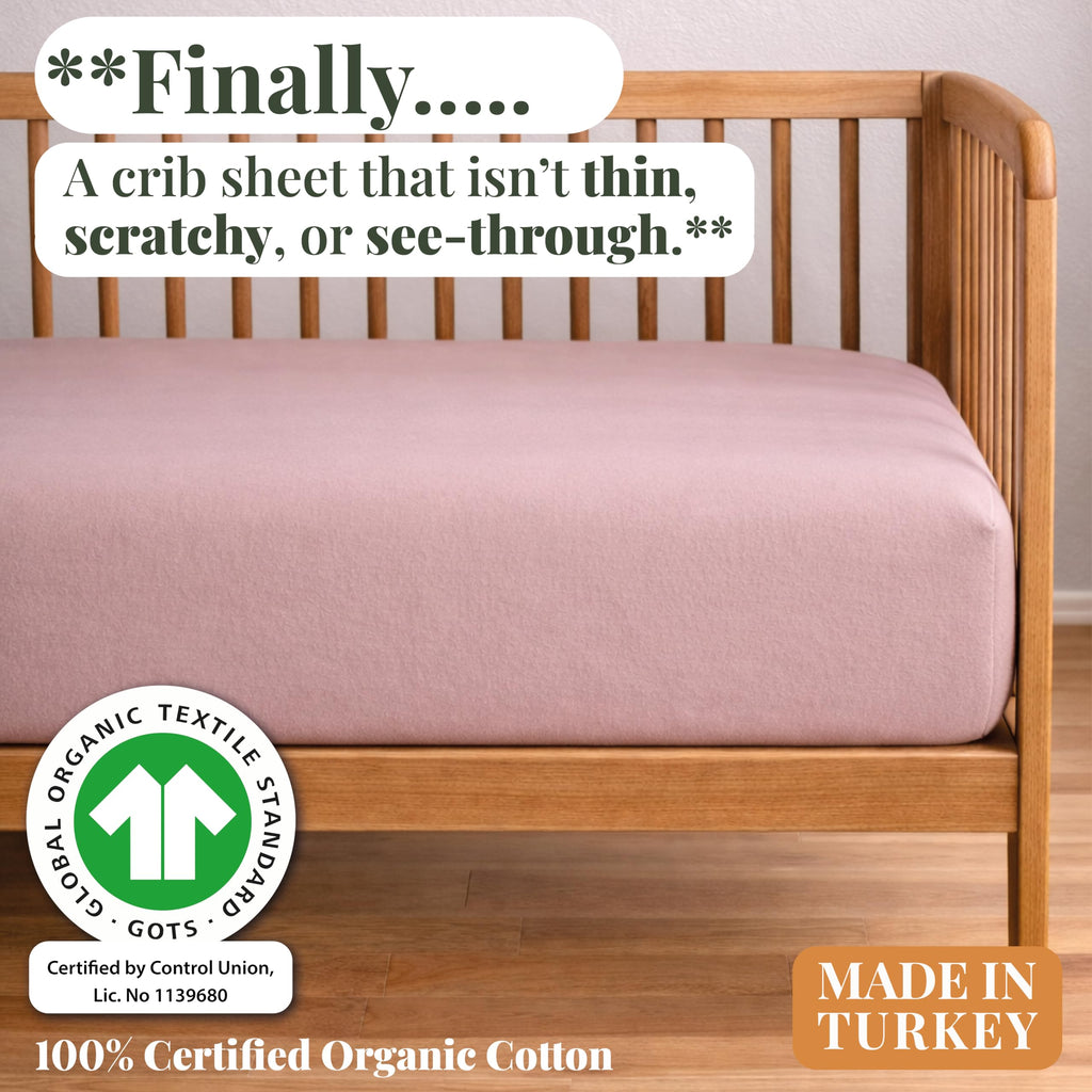 Bunnyjik organic cotton crib sheet — GOTS-certified Aegean Turkish cotton