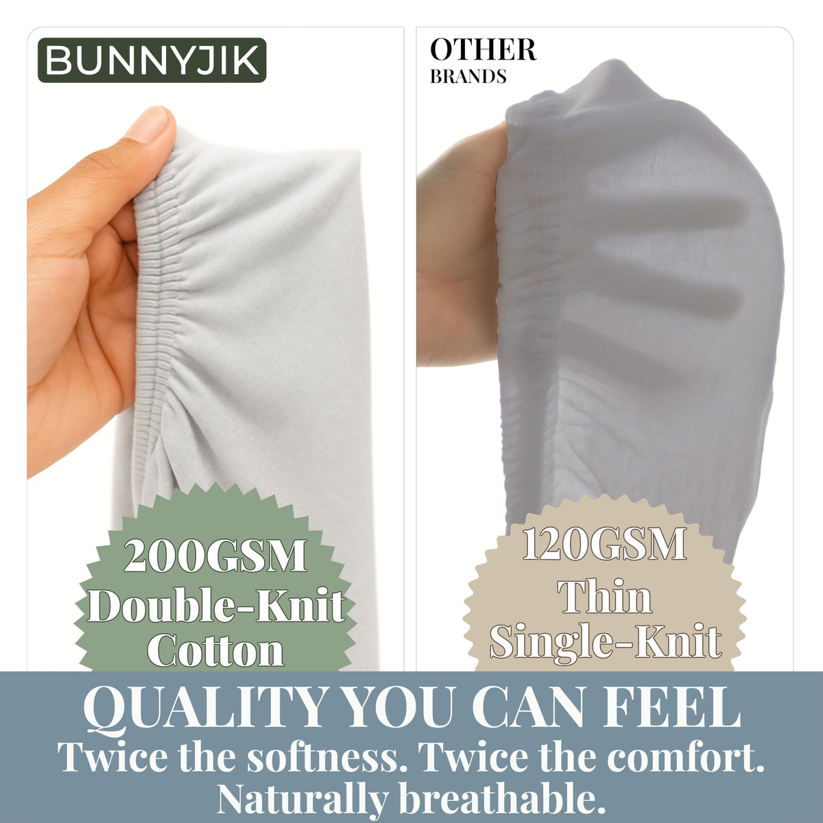 Bunnyjik organic cotton crib sheet — GOTS-certified Aegean Turkish cotton
