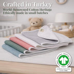 Bunnyjik cotton burp cloths (3-pack) — soft Turkish cotton
